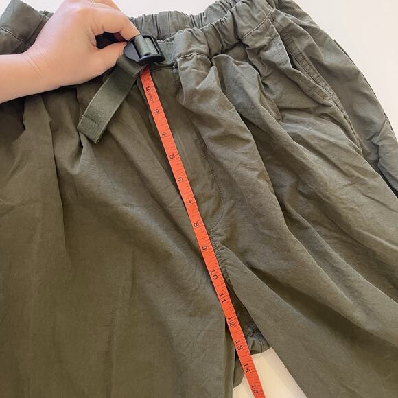 Kappy Two Tuck Wide Pants Mens One Size Khaki Green Belted Utility Gorpcore - Picture 10 of 12